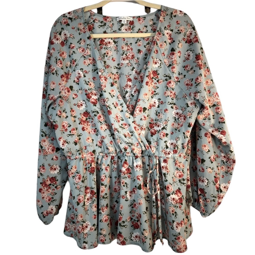 Beautiful floral wrap blouse